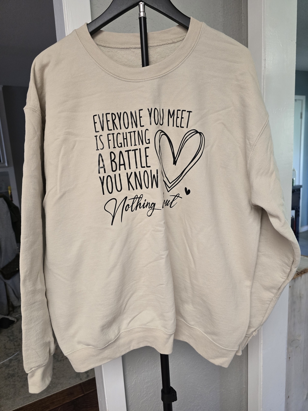 Everyone You Meet Graphic Crewneck Sweatshirt - Cream